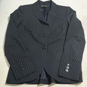 Lafayette 148 New York 100% Virgin Wool Pin‎ Stripe Blazer